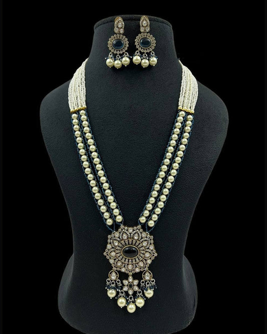 Long Floral Kundan Set