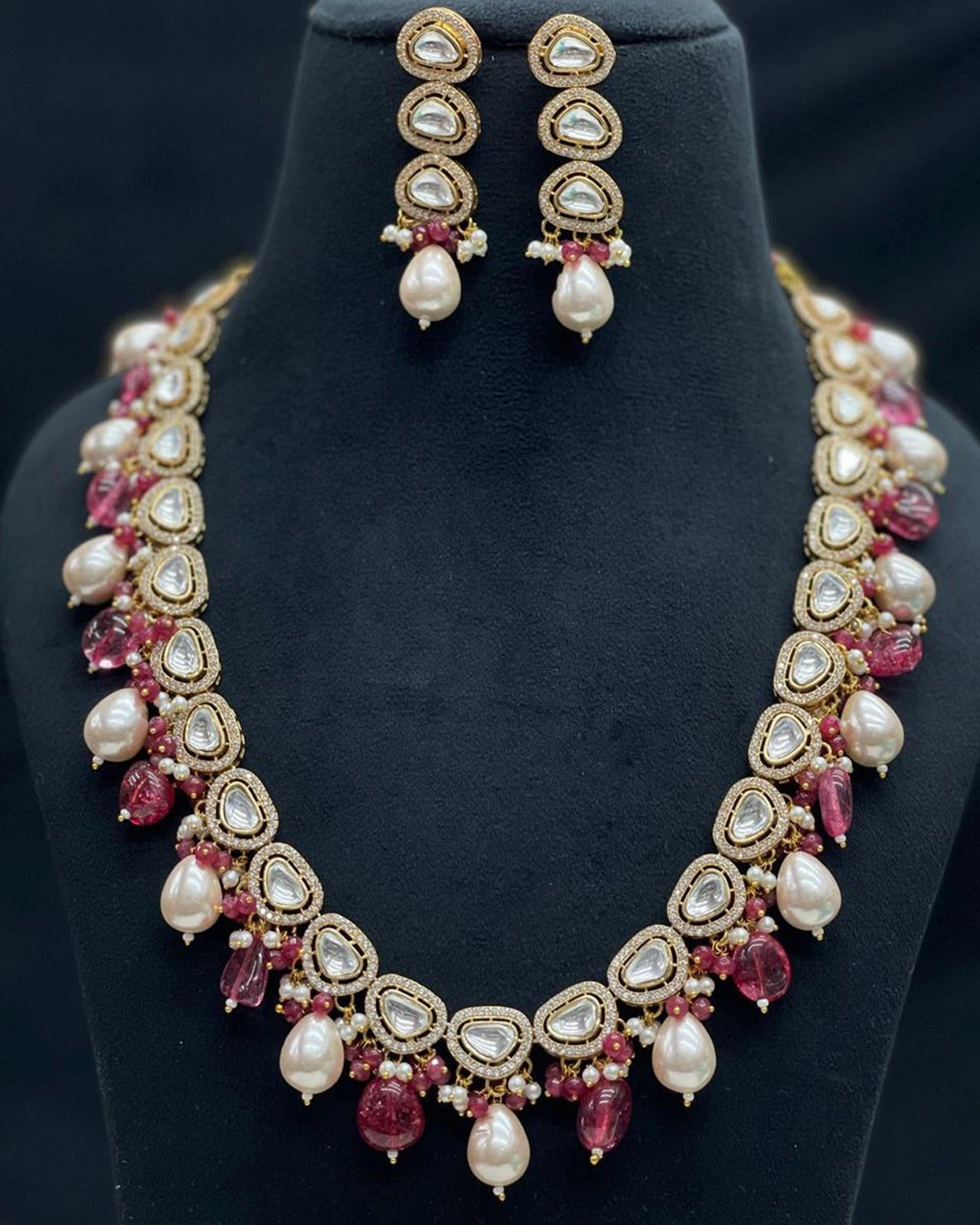 Long Kundan Pearl Necklace