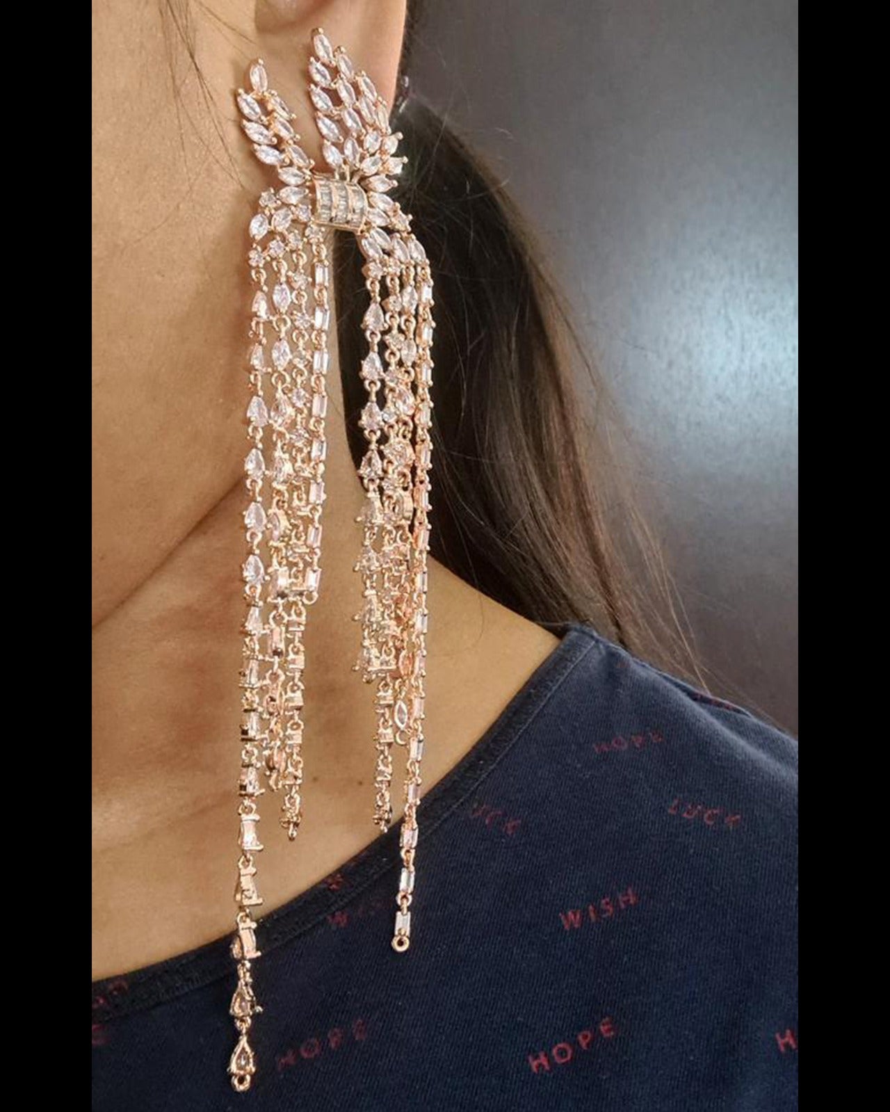 Long Diamond Earrings – Forever Jewels India