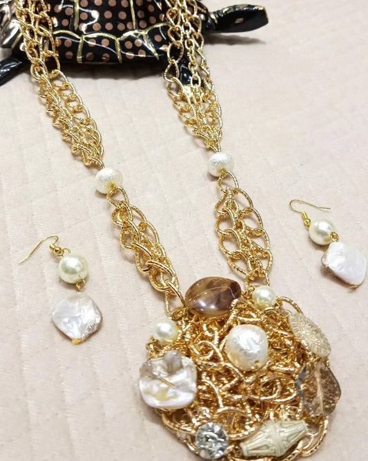 Elegant Long Pearl Necklace
