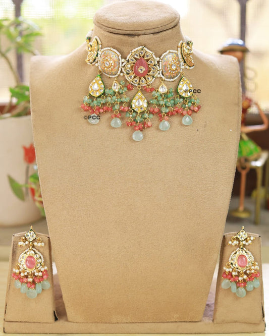 Exclusive Meenakari Kundan Choker