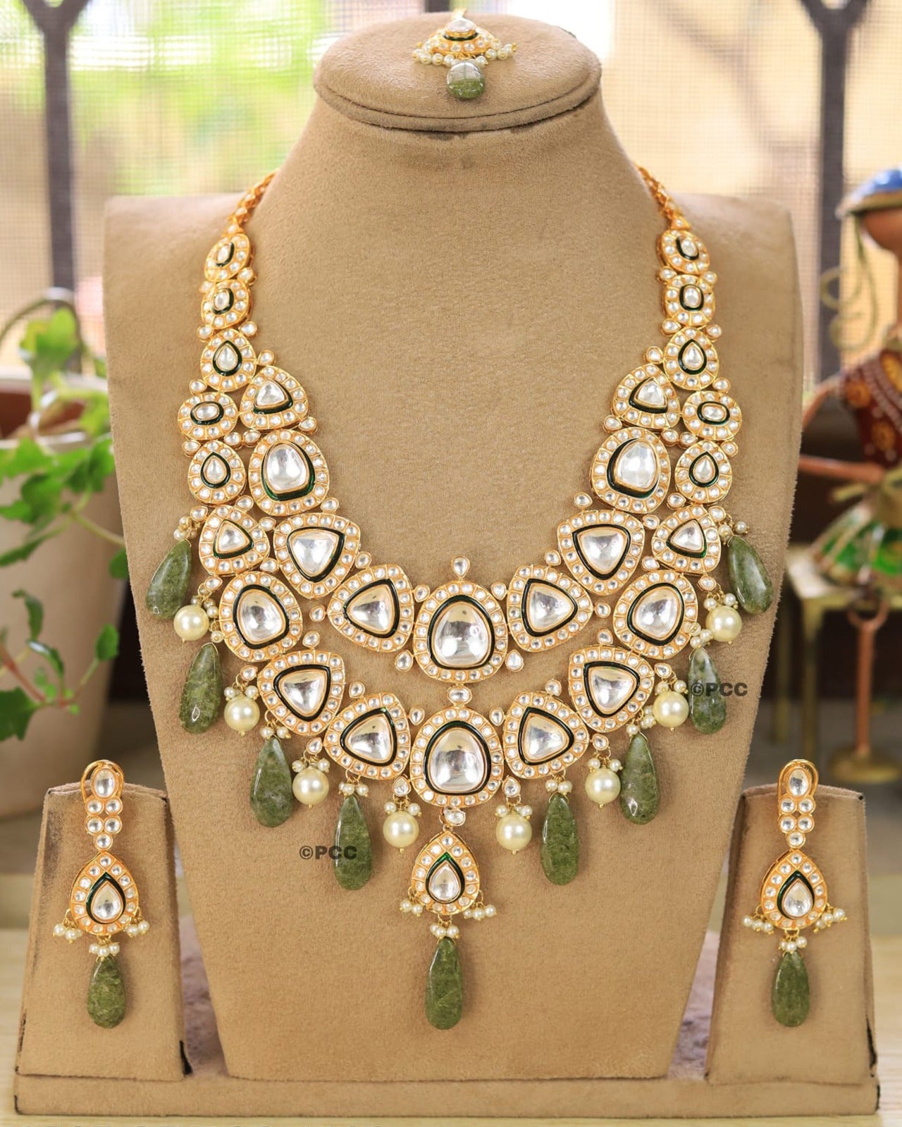 2 Layer Polki Kundan Set