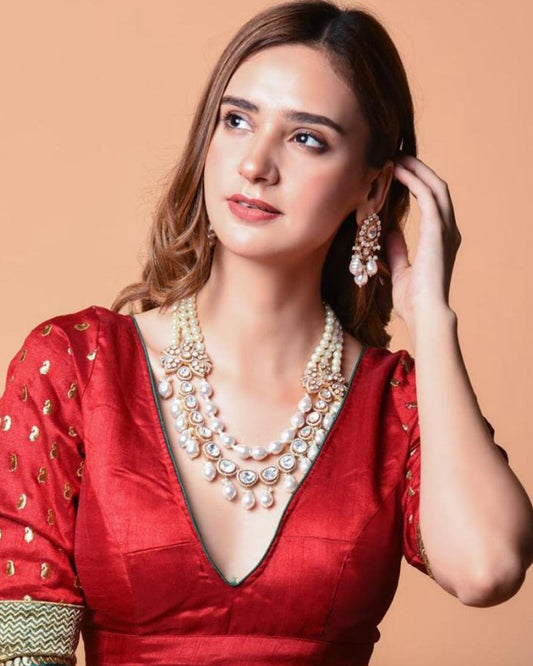3 Layer Royal Pearl Mala Necklace