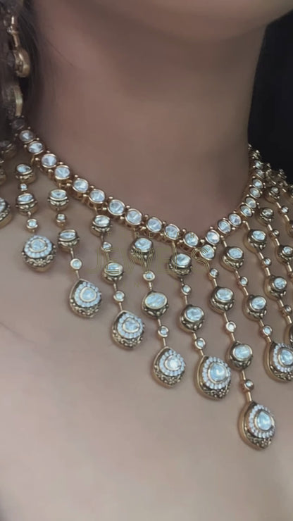 Polki Studded Kundan Necklace Set