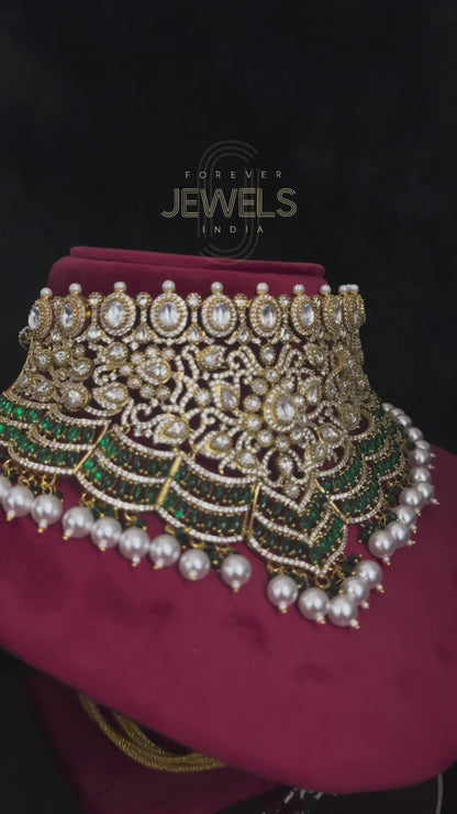 Ramadan Edit Polki Necklace set with tika