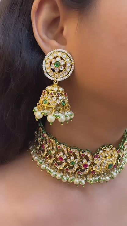 Royal Multicolor Traditional Choker Set