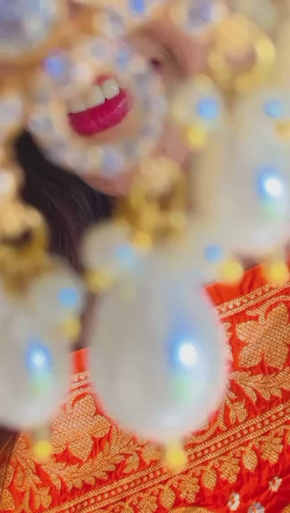Mint Pearl Kundan Necklace