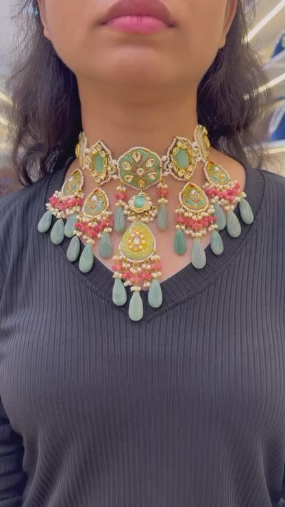 Beaded Bliss Choker  Necklace Set