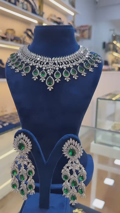 Green Rhodium Diamond Set
