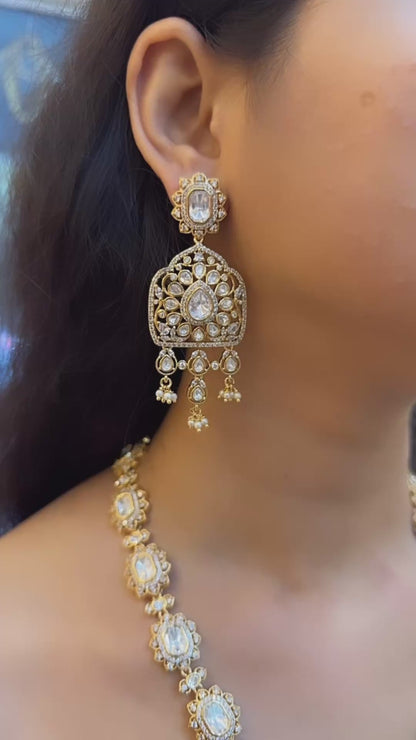 Long Wedding Moissanite Necklace Set