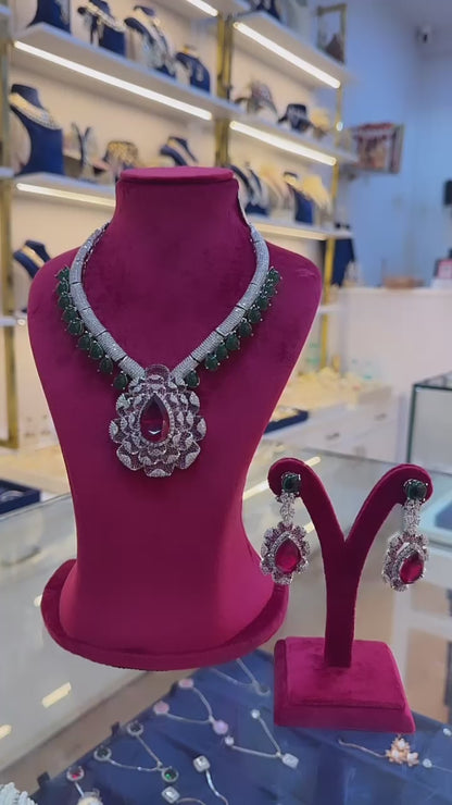 Malaika Inspired Diamond Necklace Set