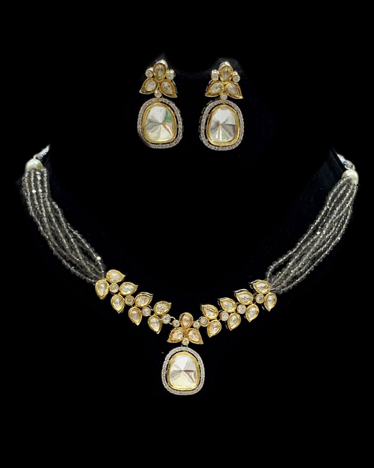 Two-Tone Plating Kundan Set 