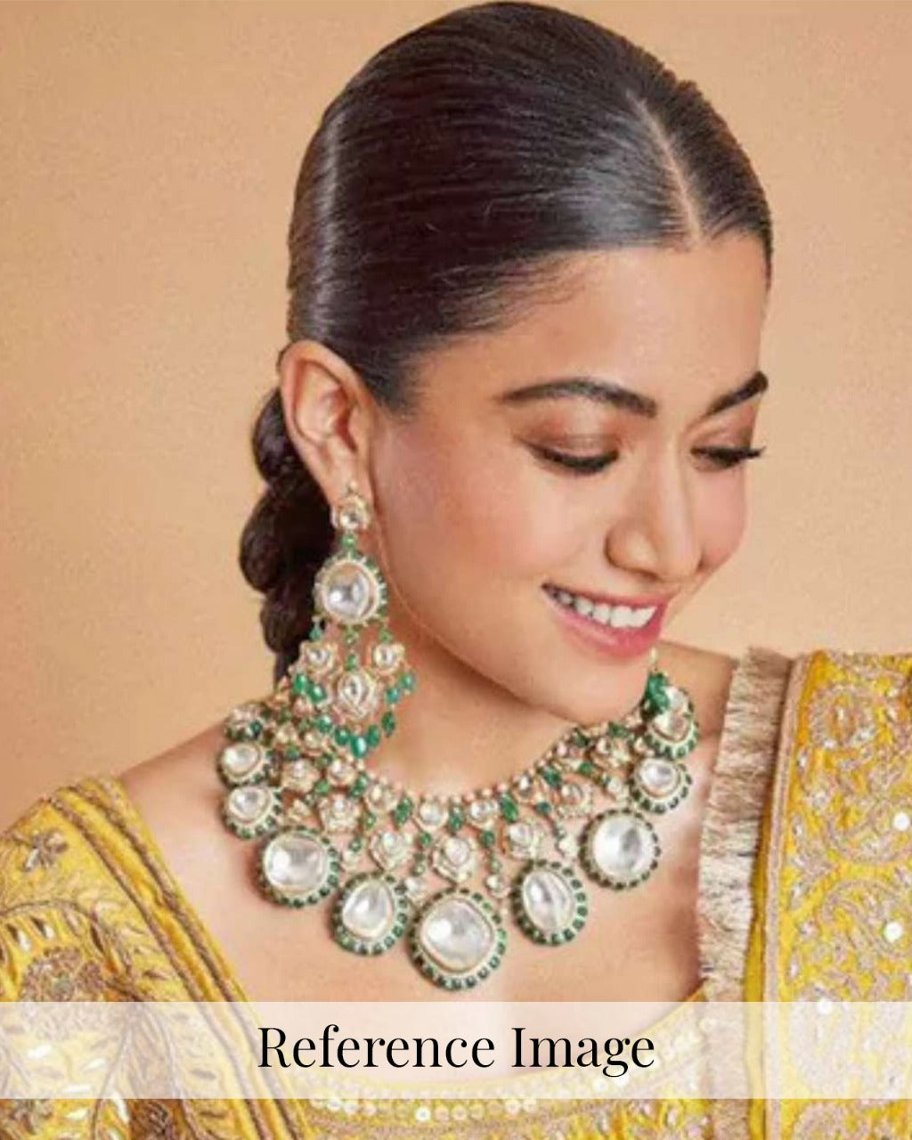 Rashmika Mandana Inspired Polki Bridal Necklace