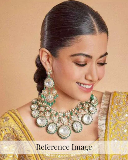Rashmika Mandana Inspired Polki Bridal Necklace