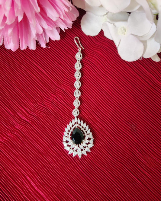Diamond Emerald Maang Tika