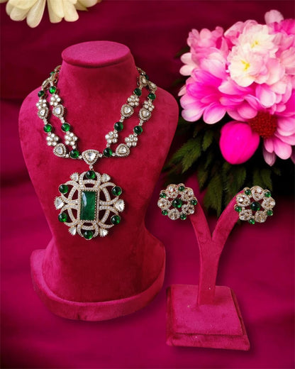 Layered graceful Moissanite Necklace Set
