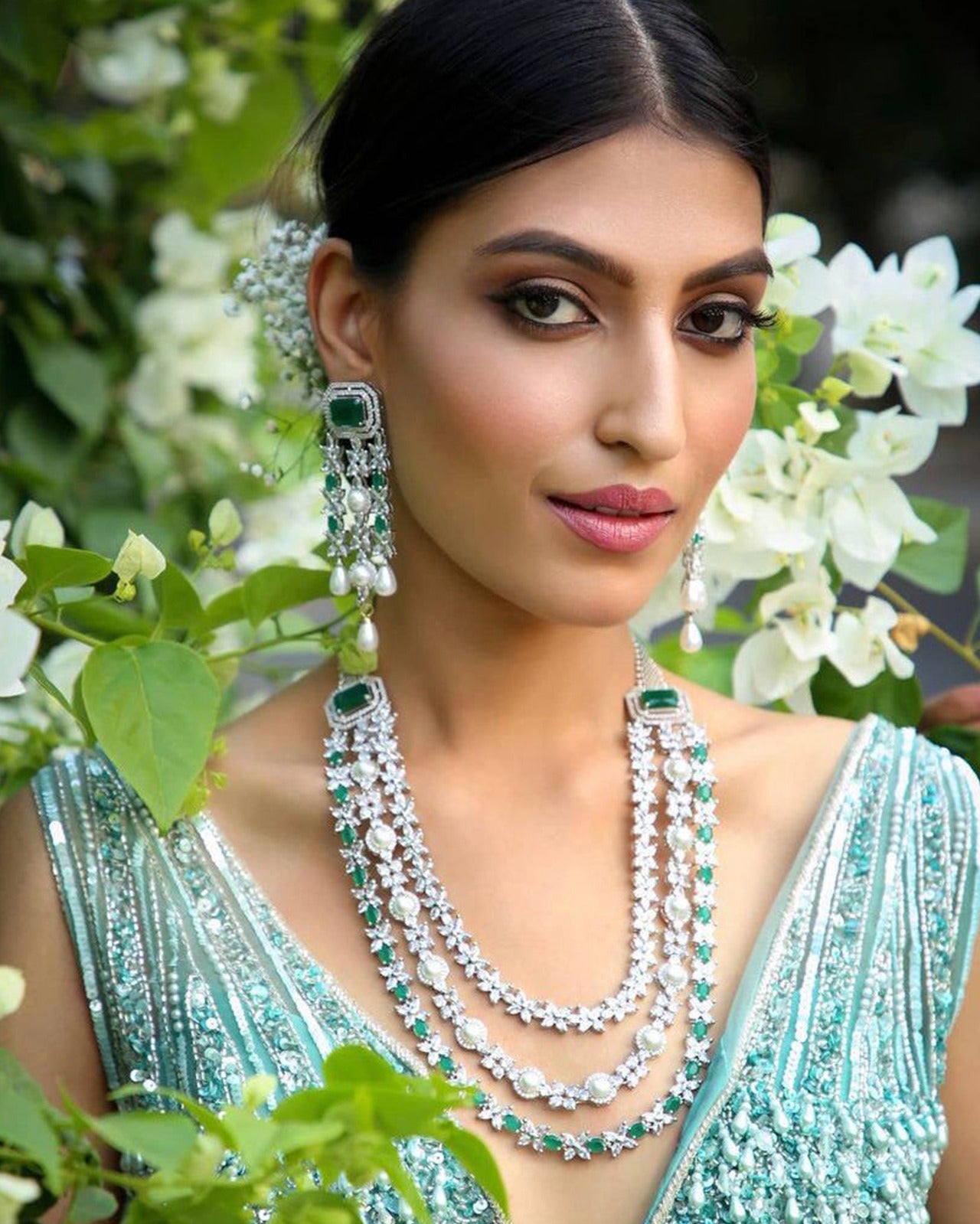 3 Layer Diamond Necklace Set