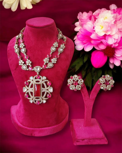Layered graceful Moissanite Necklace Set