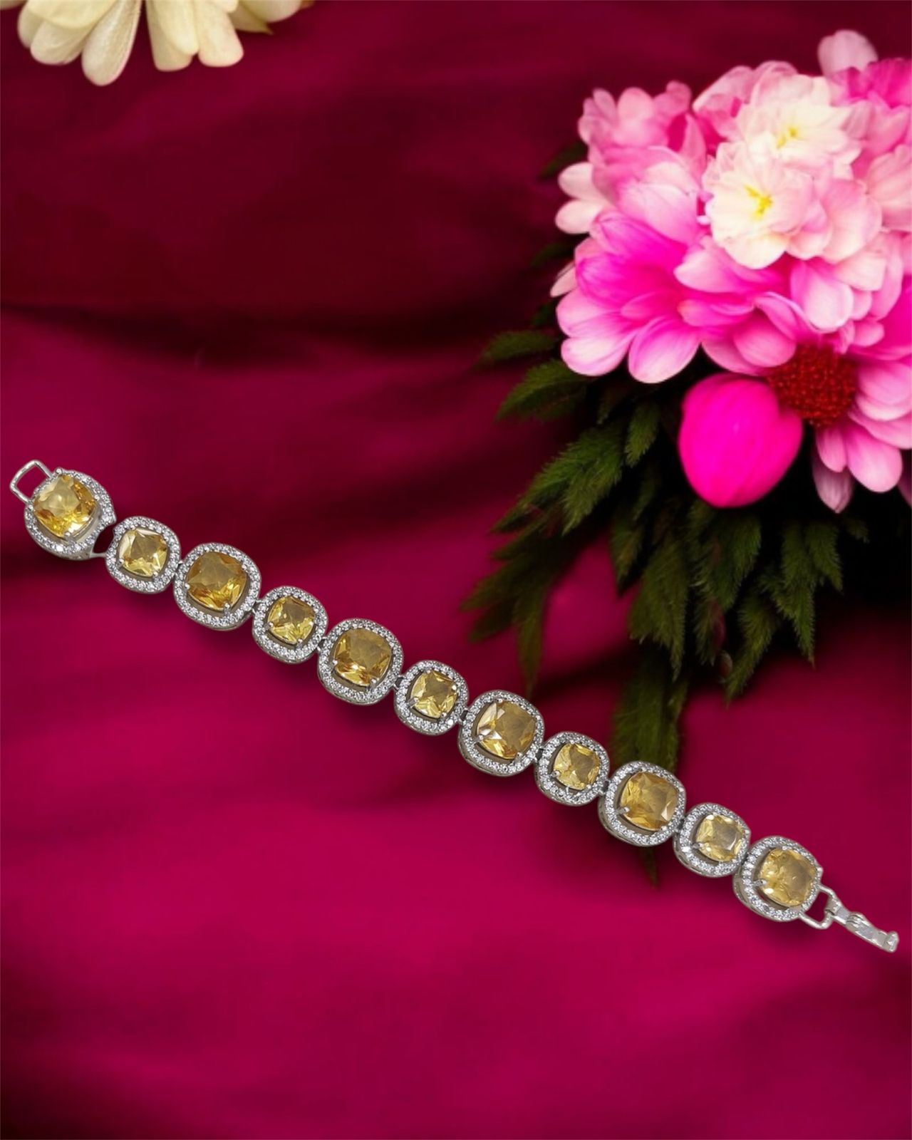 Sterling Cubic Tennis Bracelet