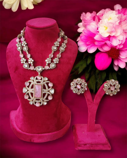 Layered graceful Moissanite Necklace Set