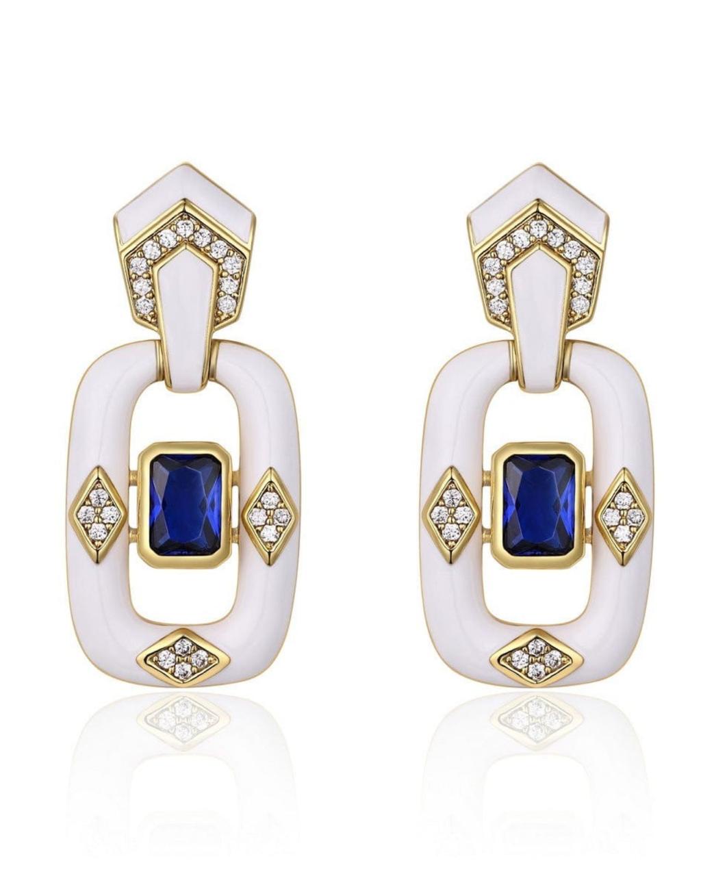 Enamel Dangler Earrings