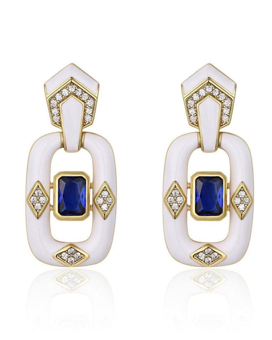 Enamel Dangler Earrings