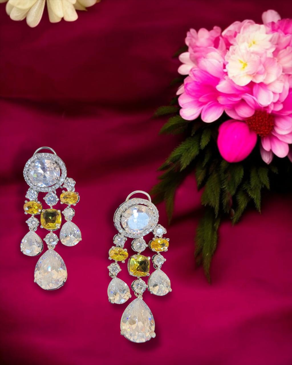 Radiant Drop Diamond Earrings