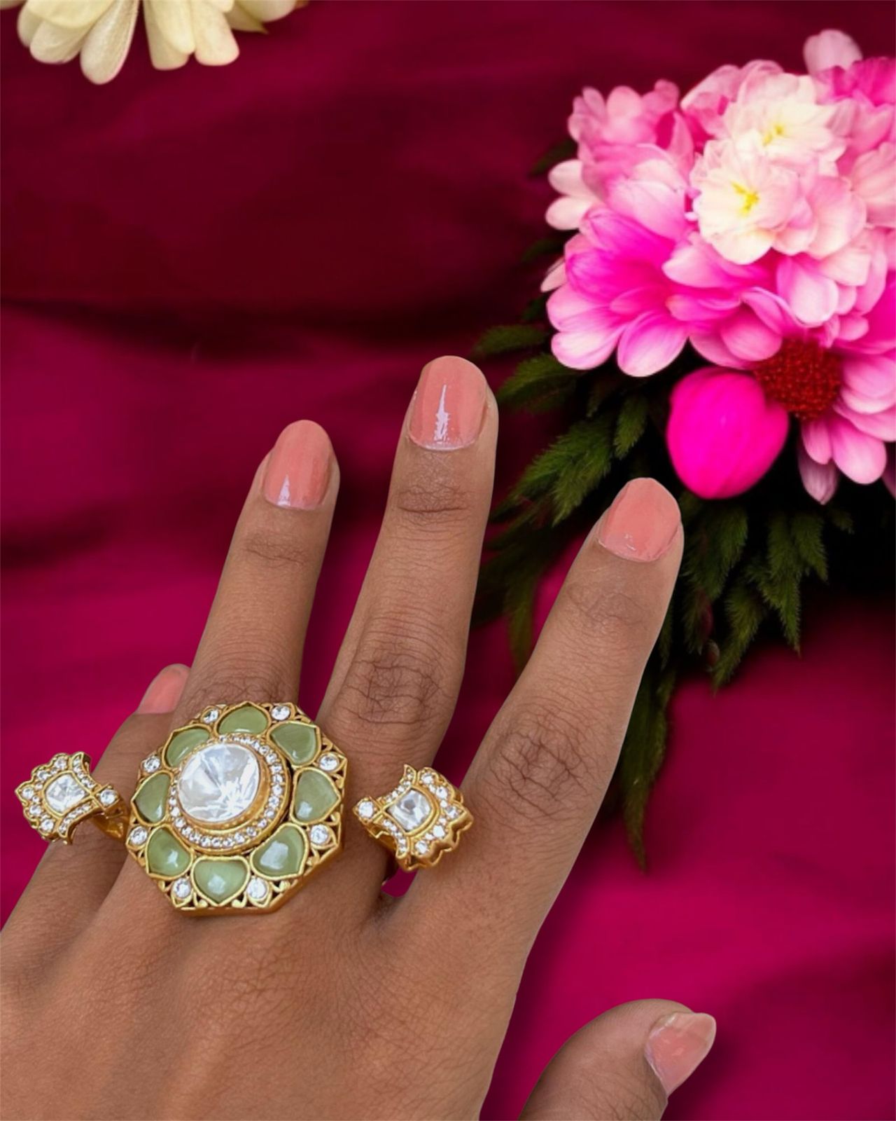 Kundan Duo Ring