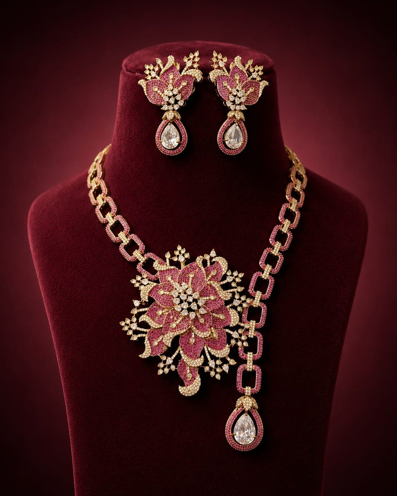Classy Beauty Polki Necklace Set