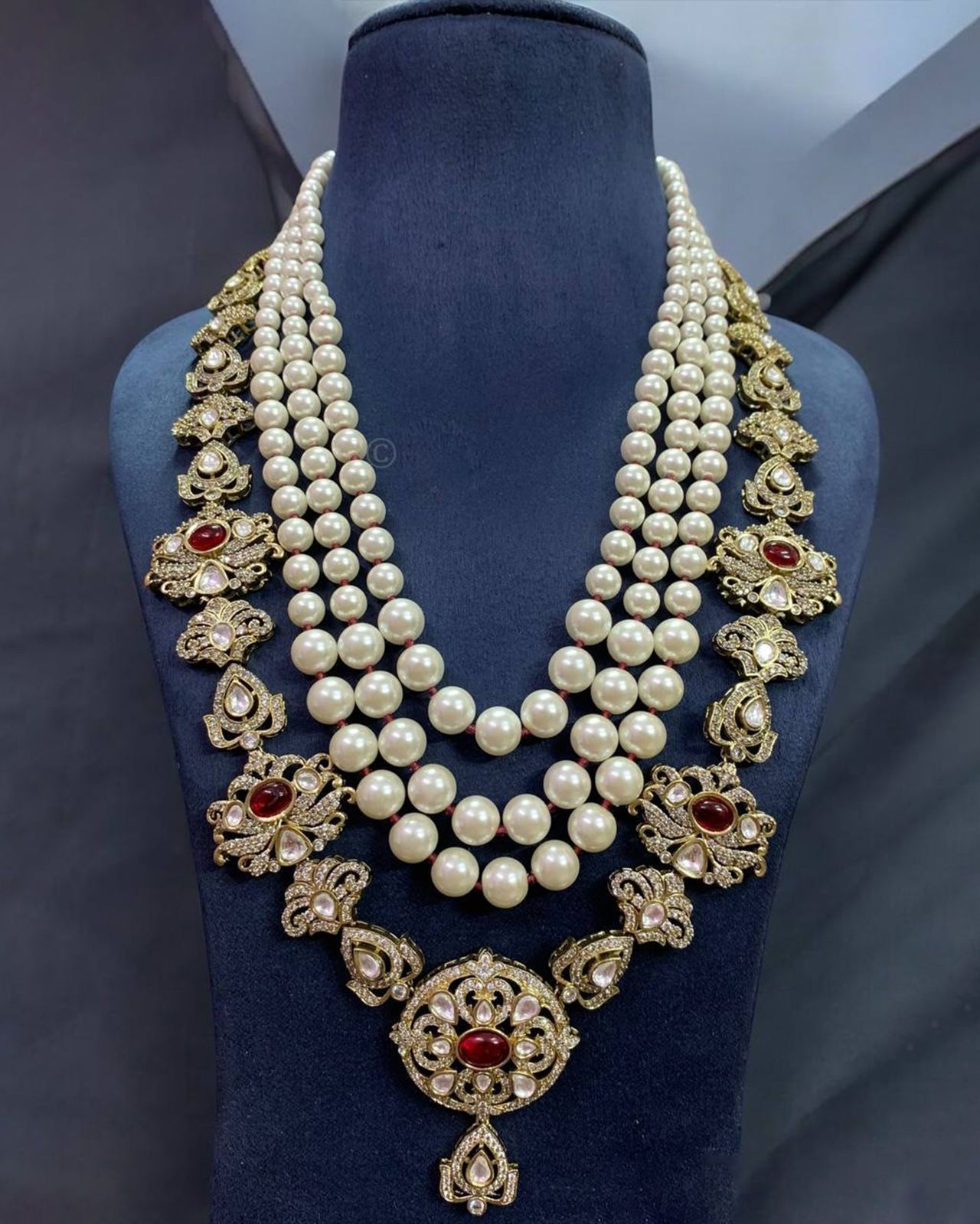 Pearl Kundan Groom Mala