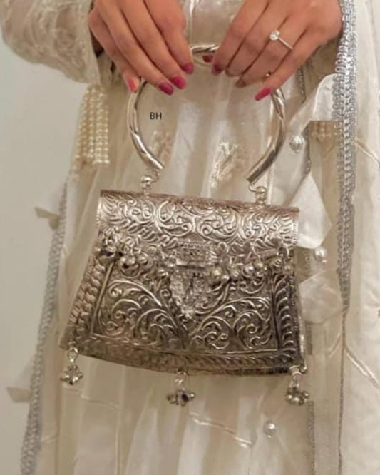 Stylish Metal Clutch Bag