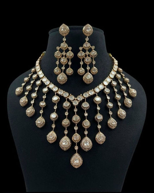 Polki Studded Kundan Necklace Set