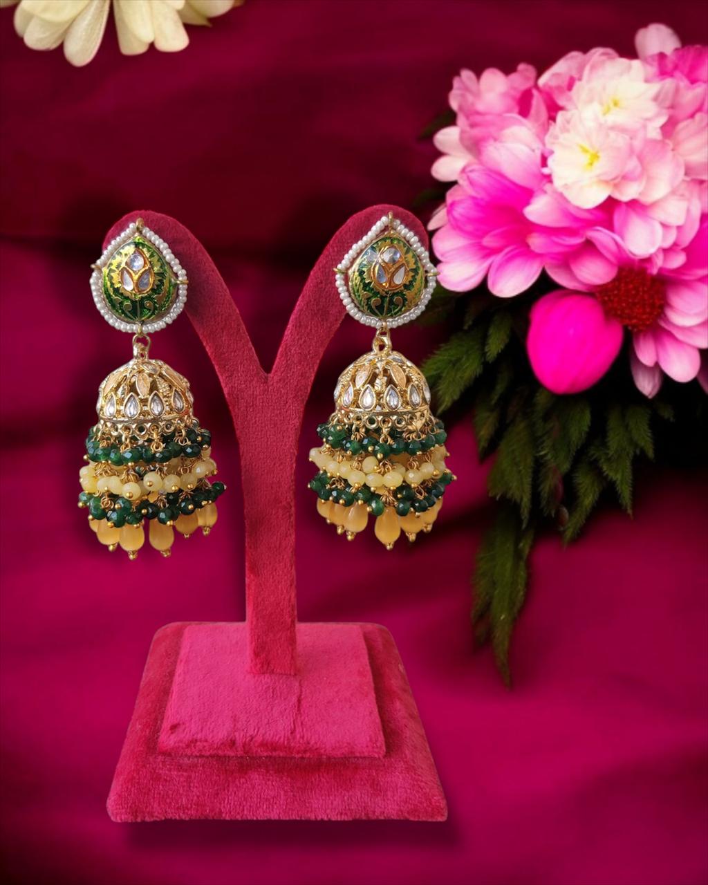 Traditional Kundan Jhumka Earrings