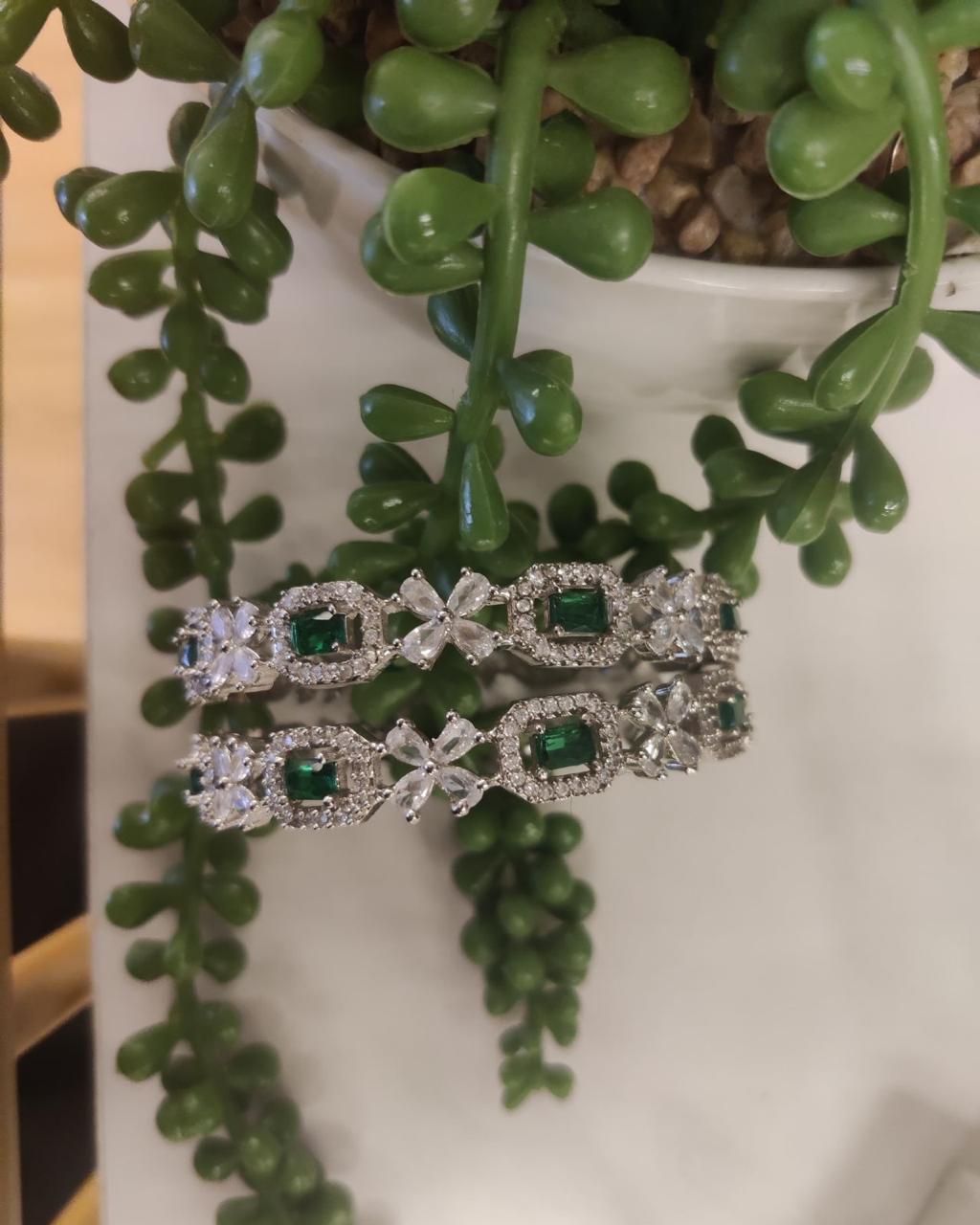 Diamond Emerald Bangles