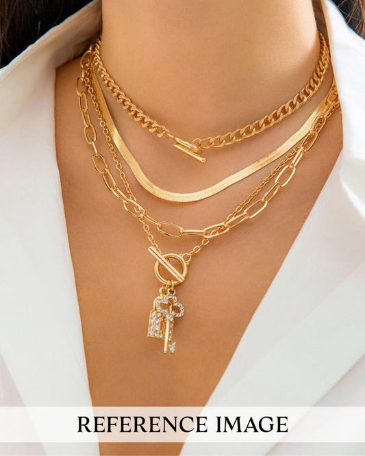 Key Lock Layer Chain Necklace