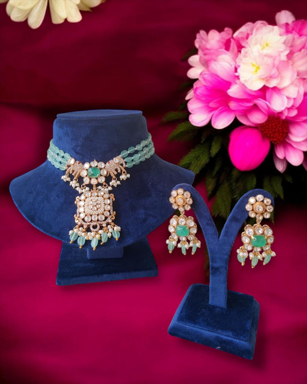 Beads Polki Pendant Necklace