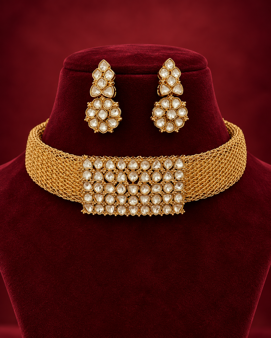 Exclusive Golden Kundan Choker Set