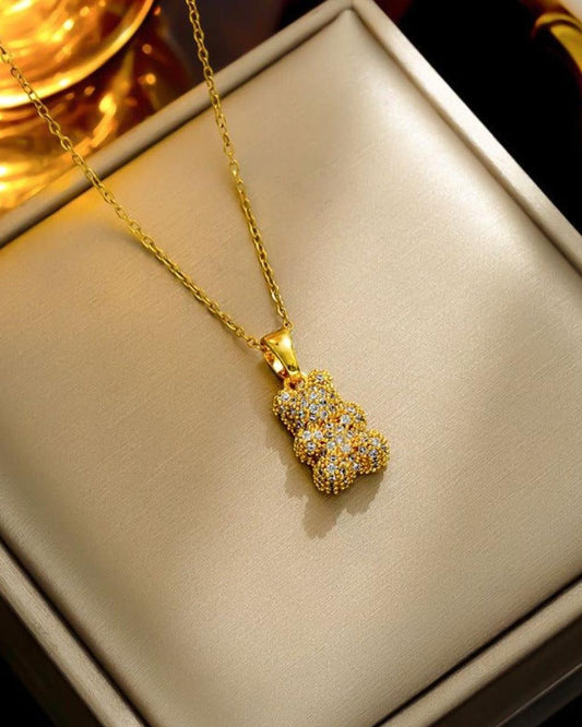 Teady bear pendant necklace