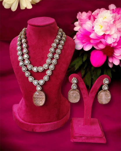 Layered Moissanite Polki Necklace Set