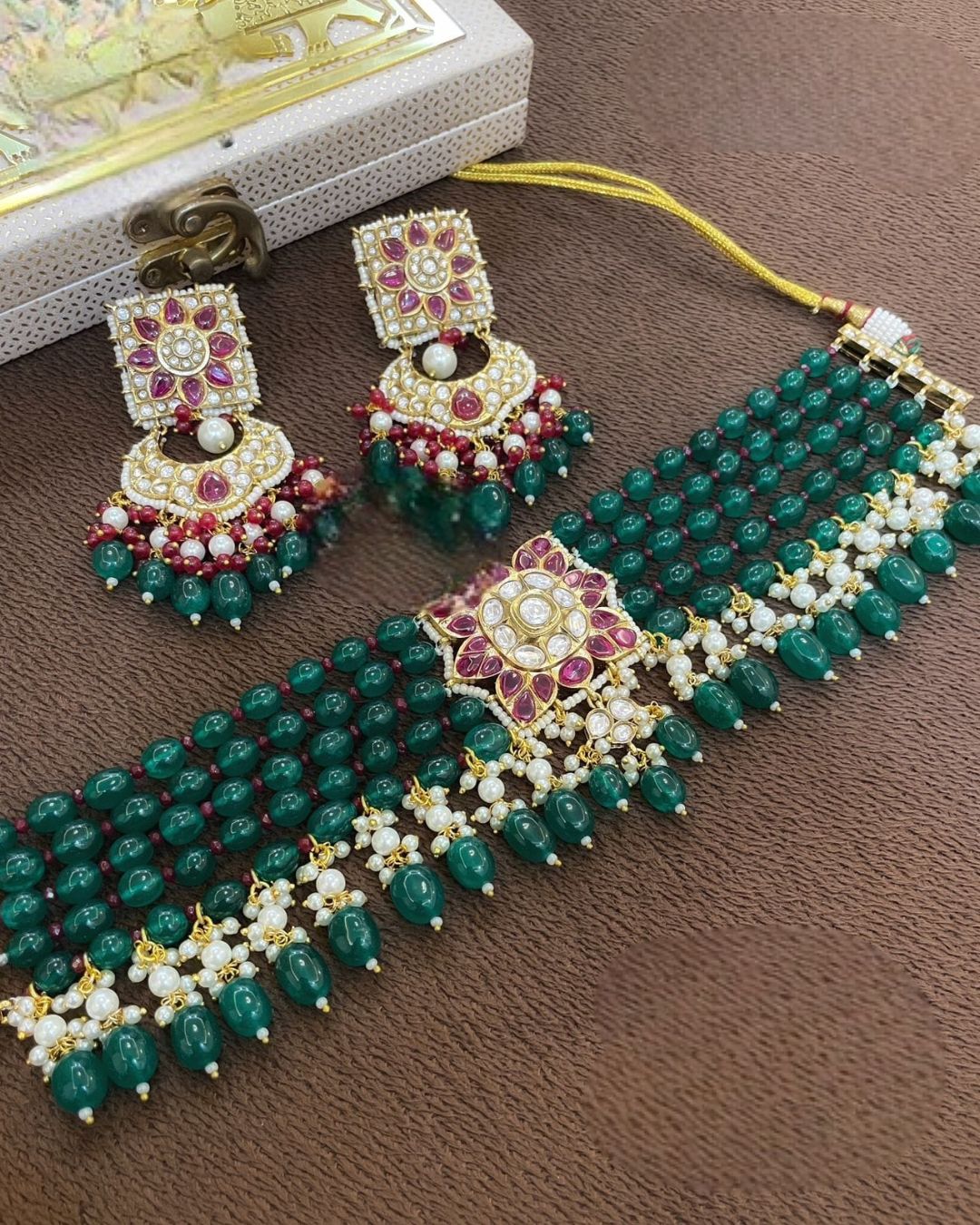 Elegant Beads Choker Necklace Set