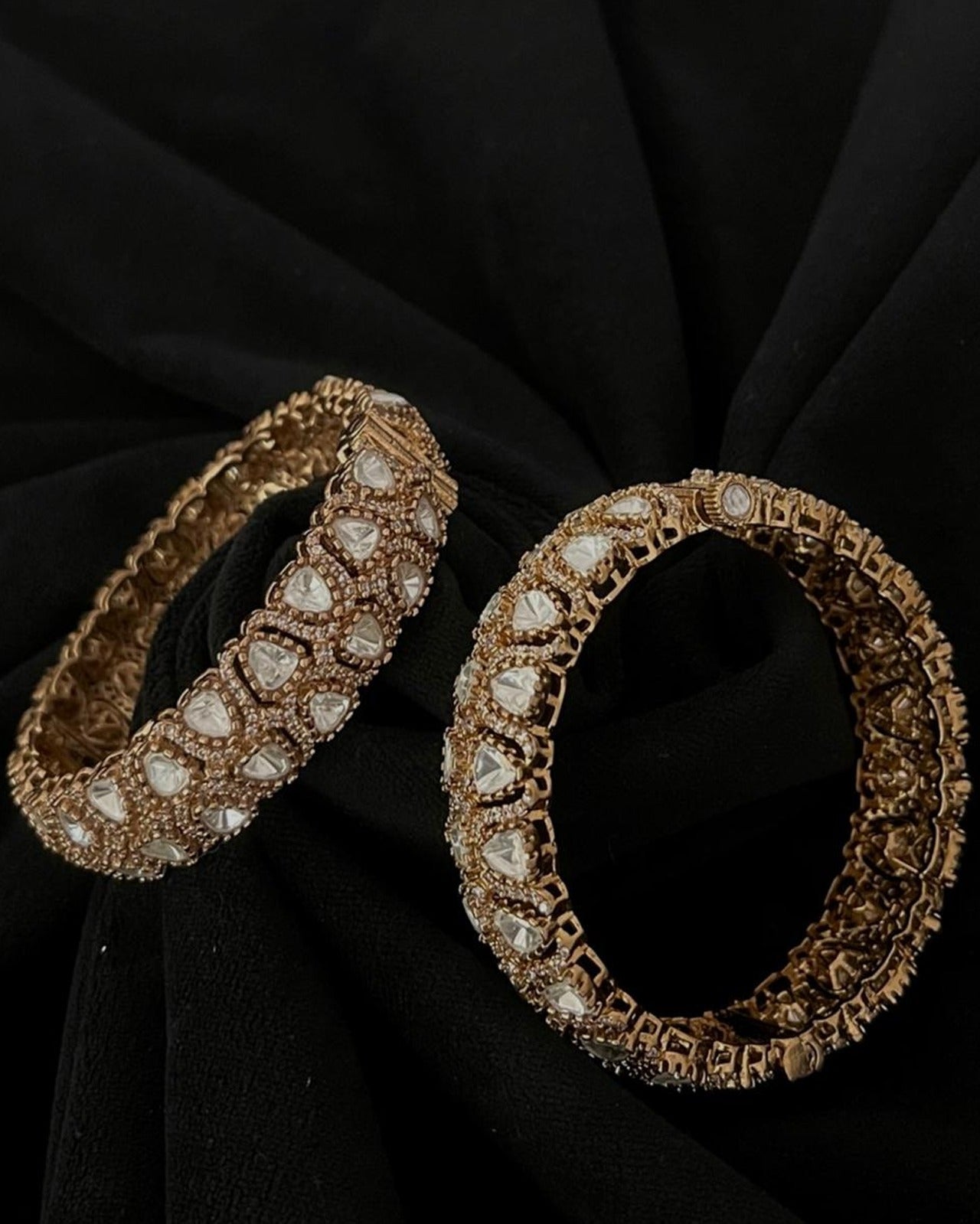 Golden Polki Kundan Kadas