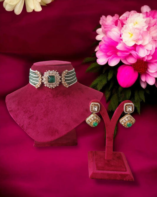 Kundan Beads Choker Necklace