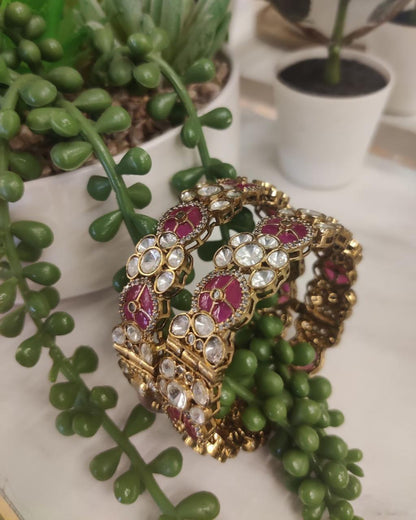 Moissainite Polki Bangles