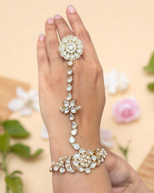 Moissanite Kundan Beautiful Hathphool