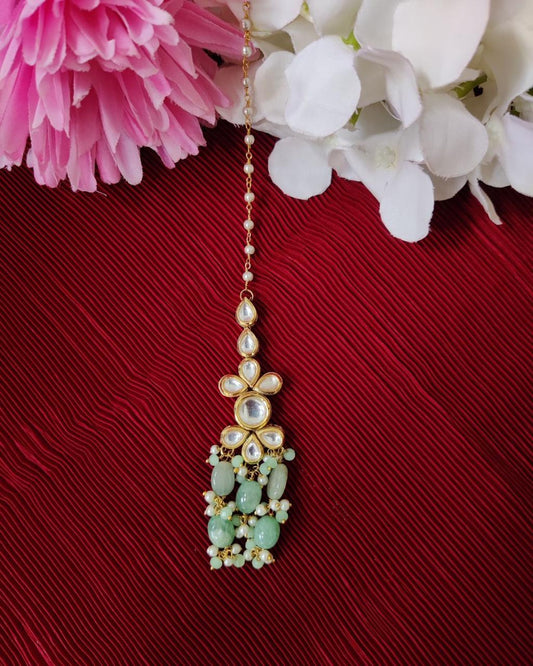 Beads Kundan Maang Tika