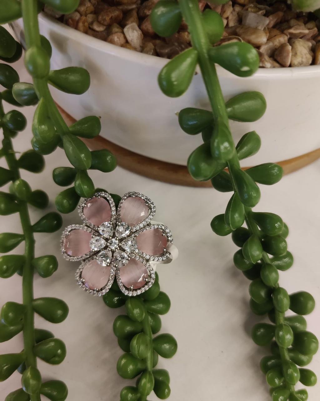 Pink Floral Ring