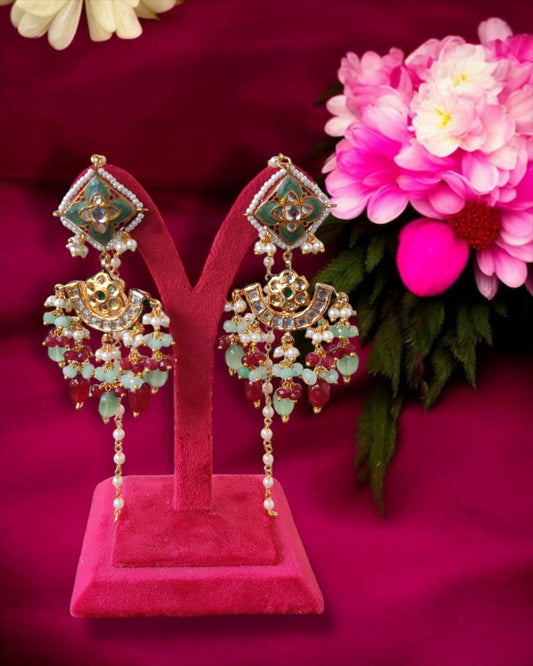 Kundan Beads Earrings with Sahara