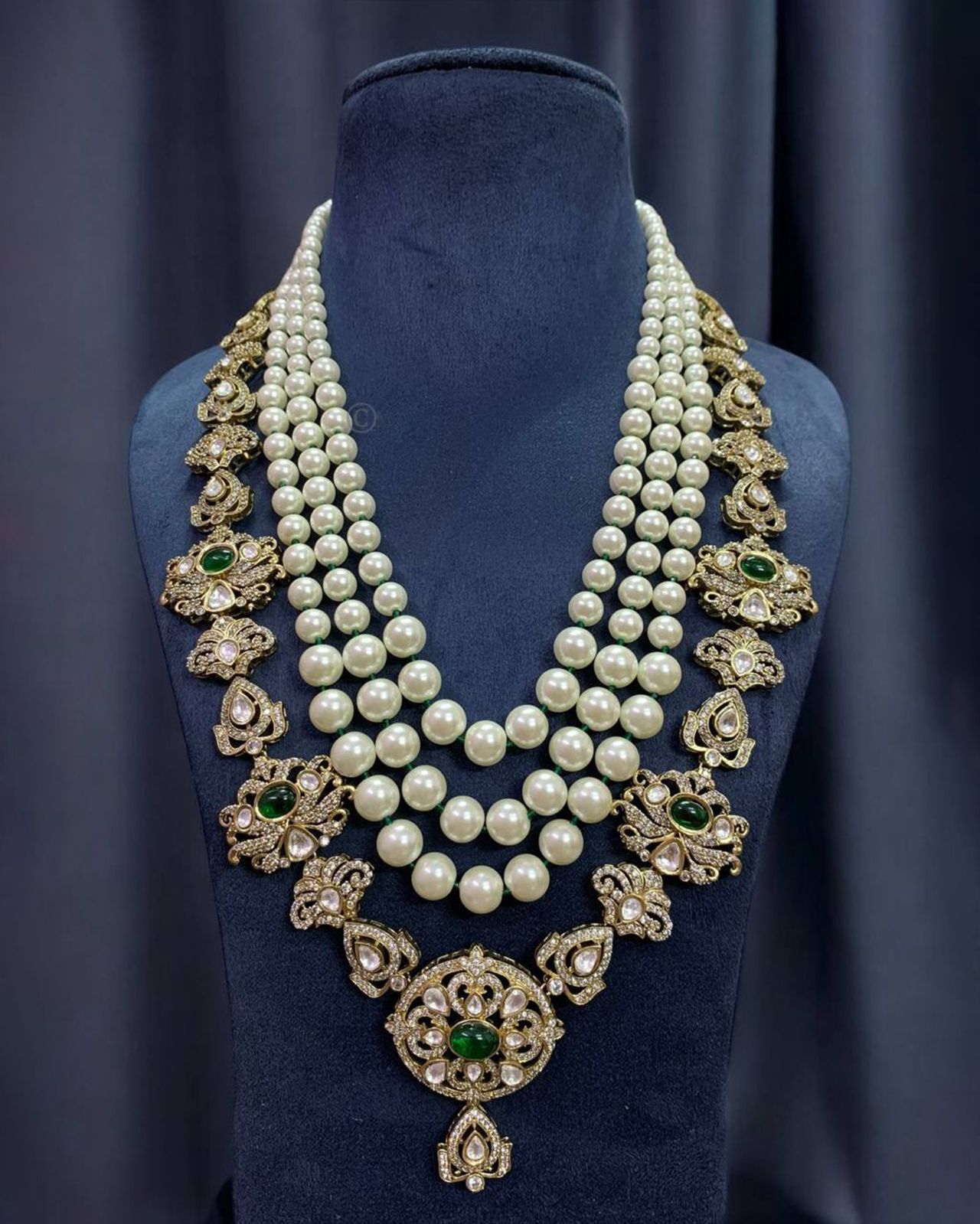 Pearl Kundan Groom Mala