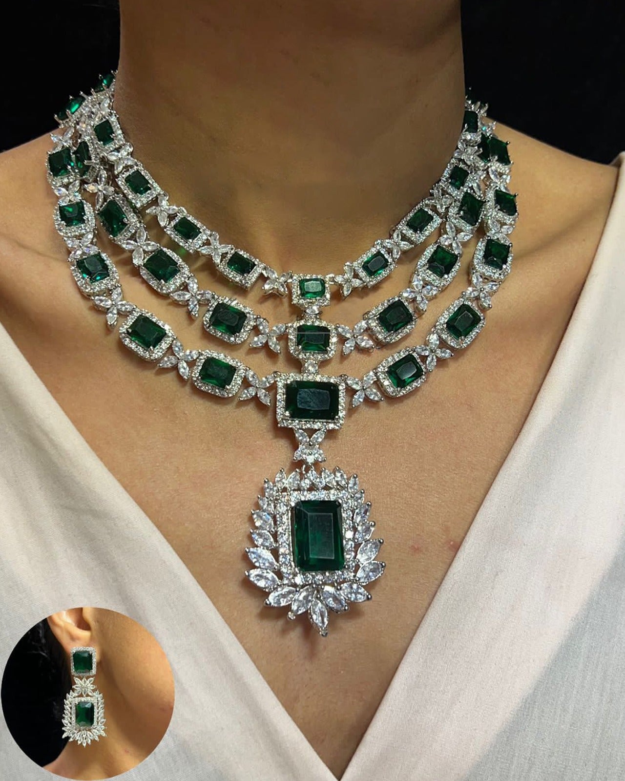 Elegant Diamond Necklace Set