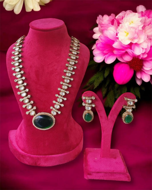 Kundan Polki Long Necklace Set